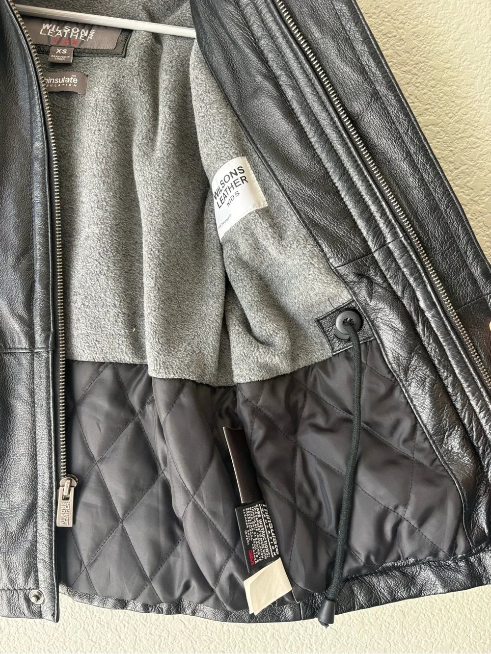 Wilsons Leather kids jackets with detachable hood